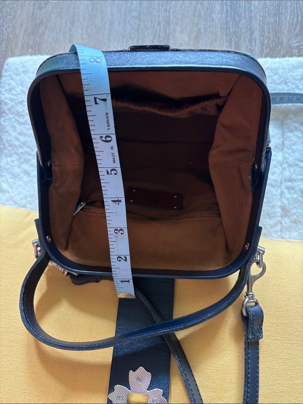 Patricia Nash Blue Floral Crossbody Bag with Yellow Accents - Picture 12 of 12
